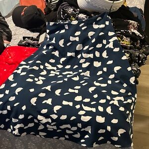 Navy and White Patterned skirt